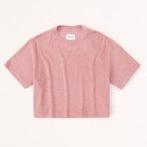 Abercrombie Towel Terry Crew Tee in Pink, size S